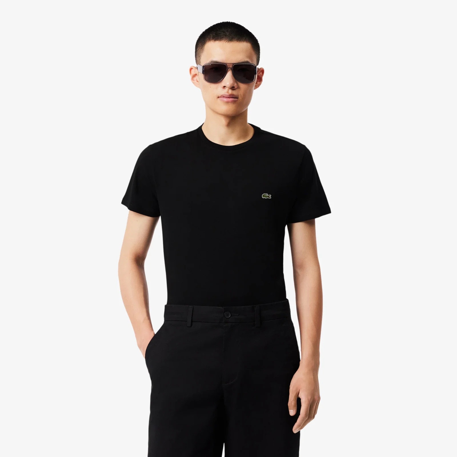Lacoste Men's Crew Neck Pima Cotton Y2k Jersey T-Shirt Black 4x A007021